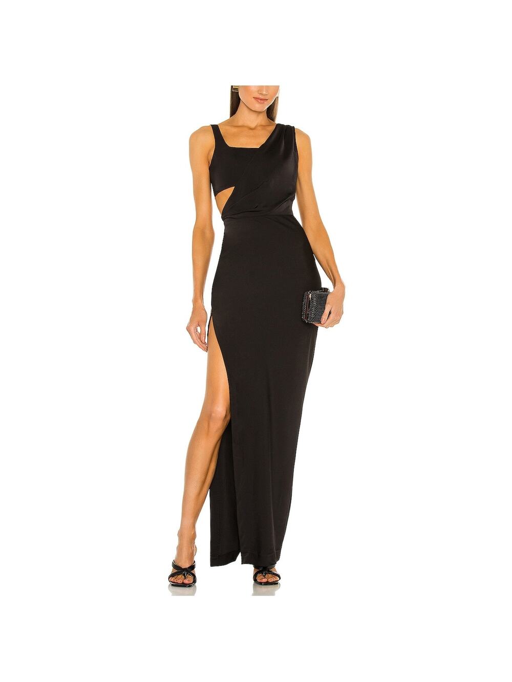 Nbd Asymmetric Black Andrei Gown Size M